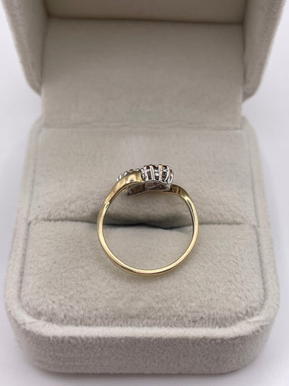 9ct gold ruby and cz ring