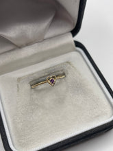 Load image into Gallery viewer, 9ct gold amethyst heart ring
