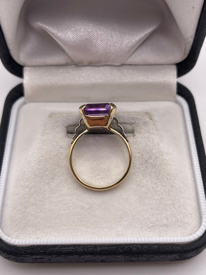 9ct gold amethyst ring
