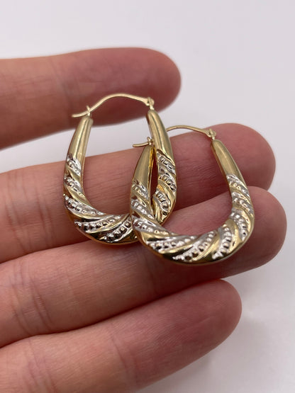 9ct gold creole earrings