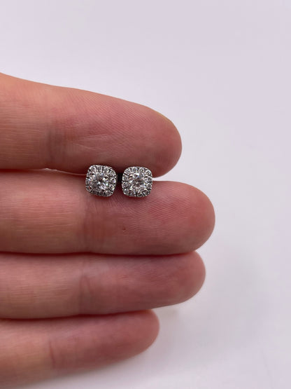 9ct white gold diamond earrings