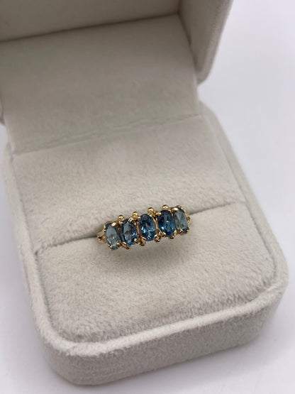 9ct gold blue topaz ring