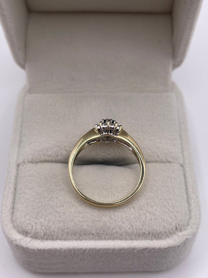 9ct gold sapphire and diamond ring