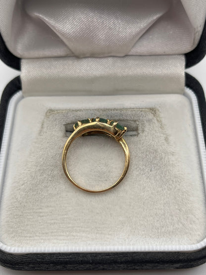 9ct gold emerald ring