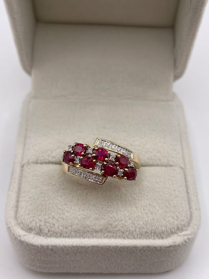 9ct gold ruby and diamond ring