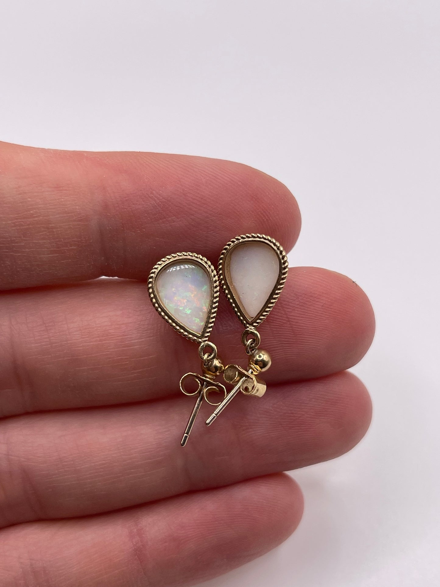 9ct gold opal earrings