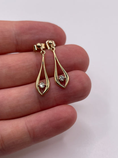 9ct gold diamond earrings
