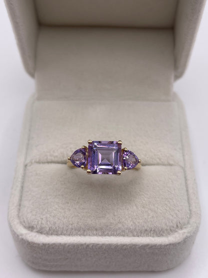 9ct gold amethyst ring