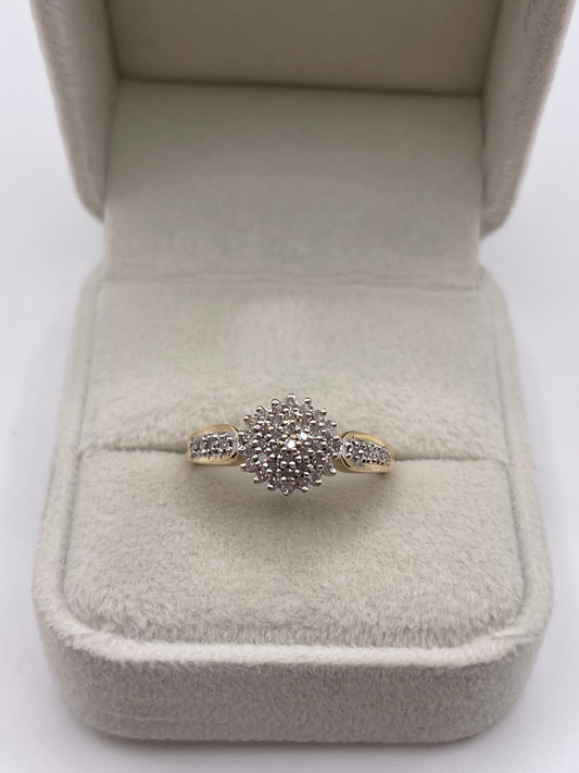 14ct gold diamond cluster ring