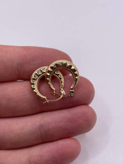 9ct gold creole earrings
