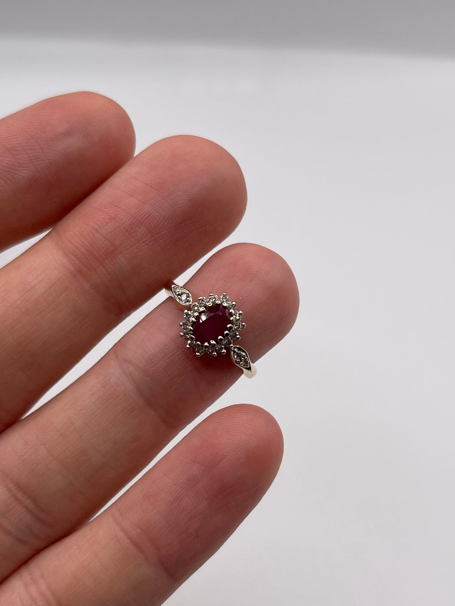 9ct gold ruby and diamond ring
