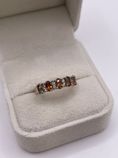 9ct gold andesine and zircon ring