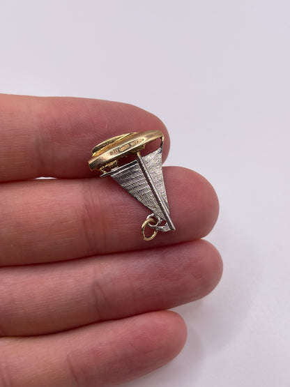 9ct two tone sailboat pendant