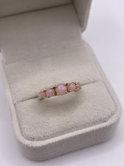 9ct gold pink opal ring