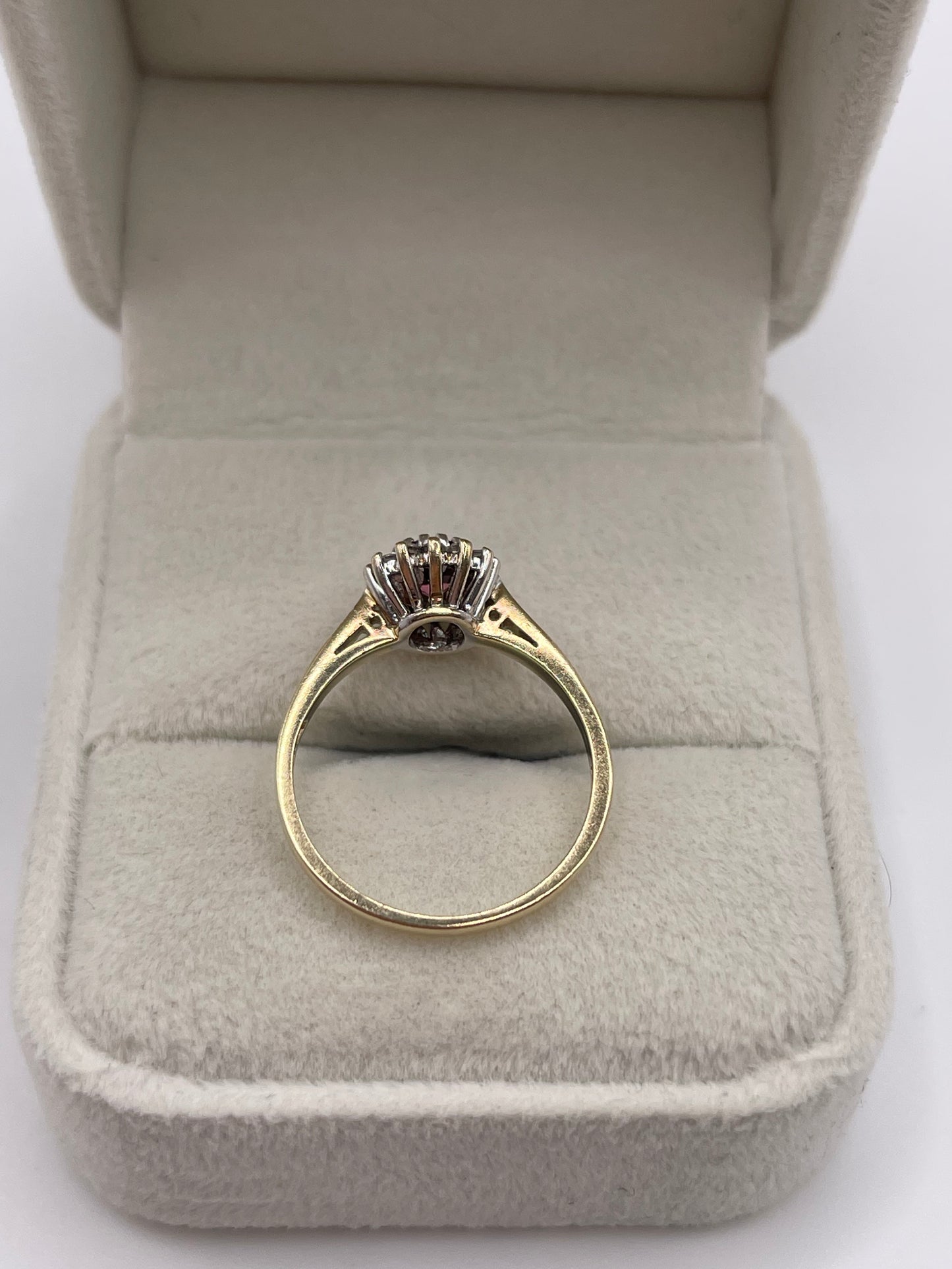 9ct gold tourmaline and diamond ring