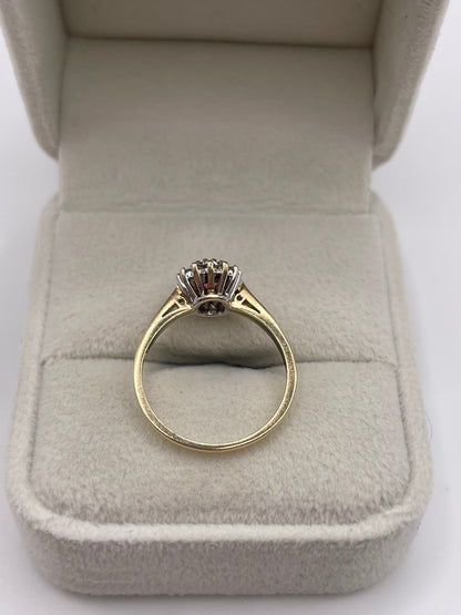 9ct gold tourmaline and diamond ring