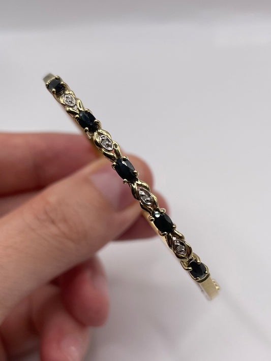 9ct gold sapphire and diamond bangle