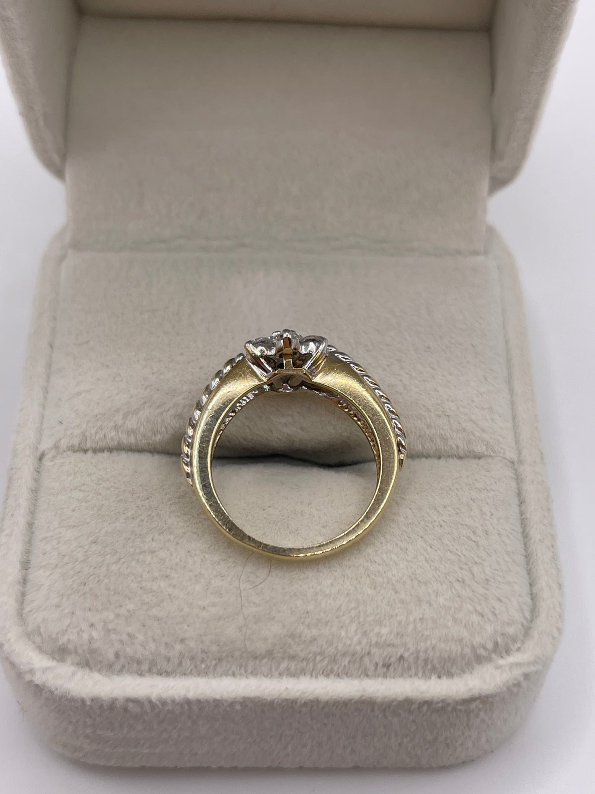 9ct two tone gold diamond cluster ring
