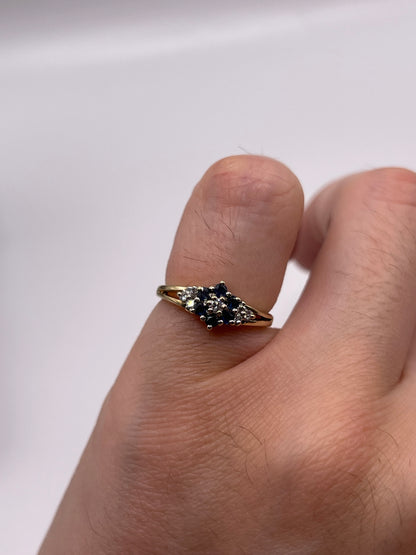 9ct gold sapphire and diamond ring
