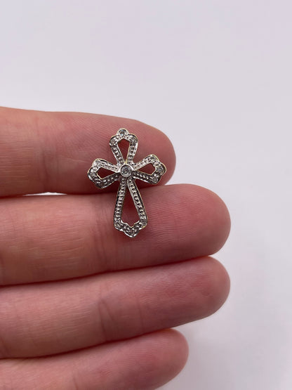 9ct gold diamond cross pendant