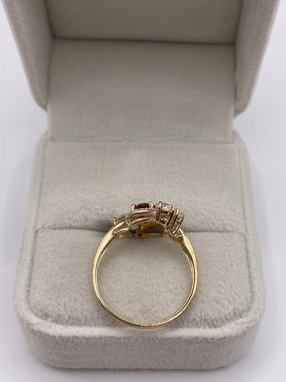 9ct gold topaz and diamond ring