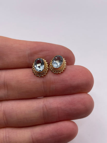 9ct gold aquamarine earrings