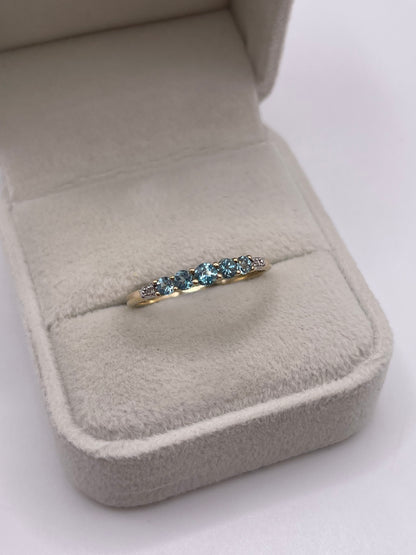 9ct gold topaz and diamond ring