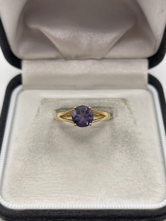 9ct gold blueberry quartz ring