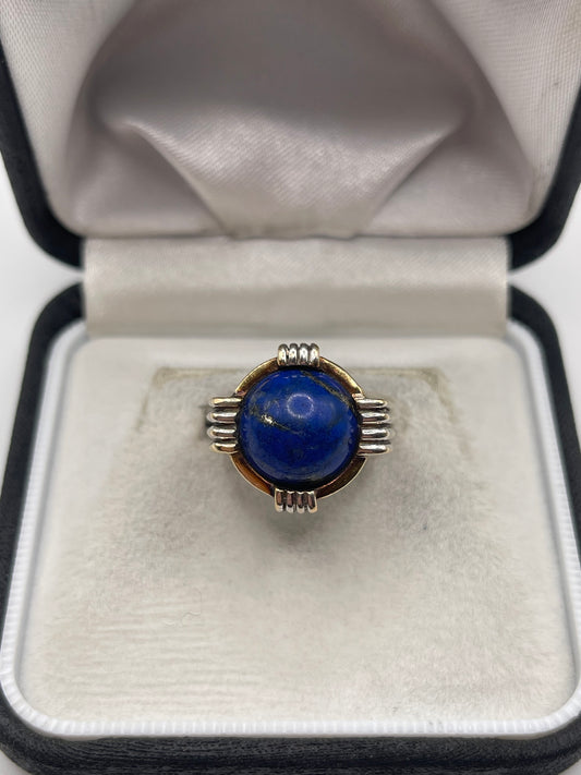 14ct gold lapis lazuli ring