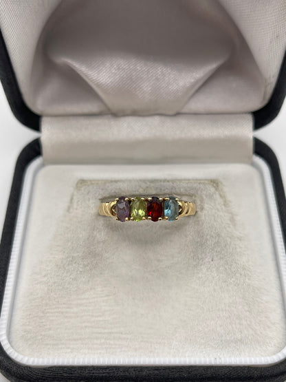 14ct gold multi gemstone ring