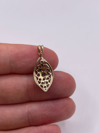 9ct gold tanzanite cluster pendant