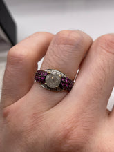 Load image into Gallery viewer, 9ct gokd almandine garnet and diamond ring
