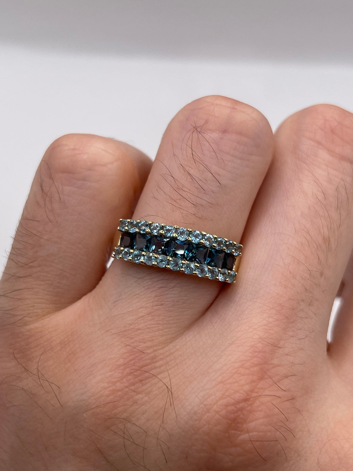 9ct gold blue topaz ring