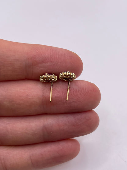 9ct gold ruby and diamond earrings