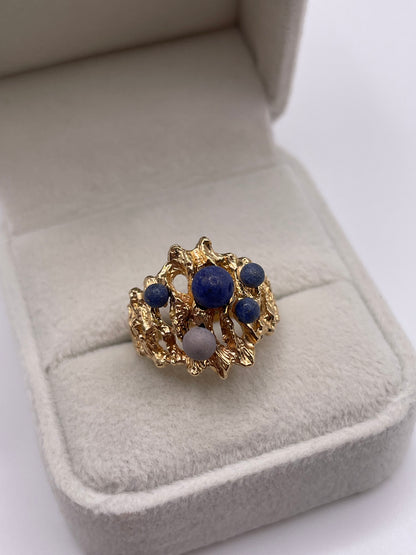 9ct gold multi gemstone ring
