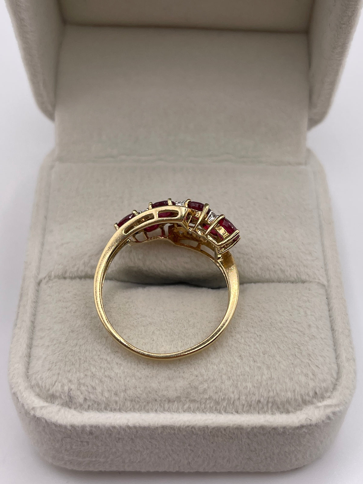 9ct gold ruby and diamond ring