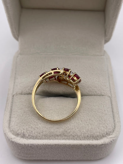 9ct gold ruby and diamond ring