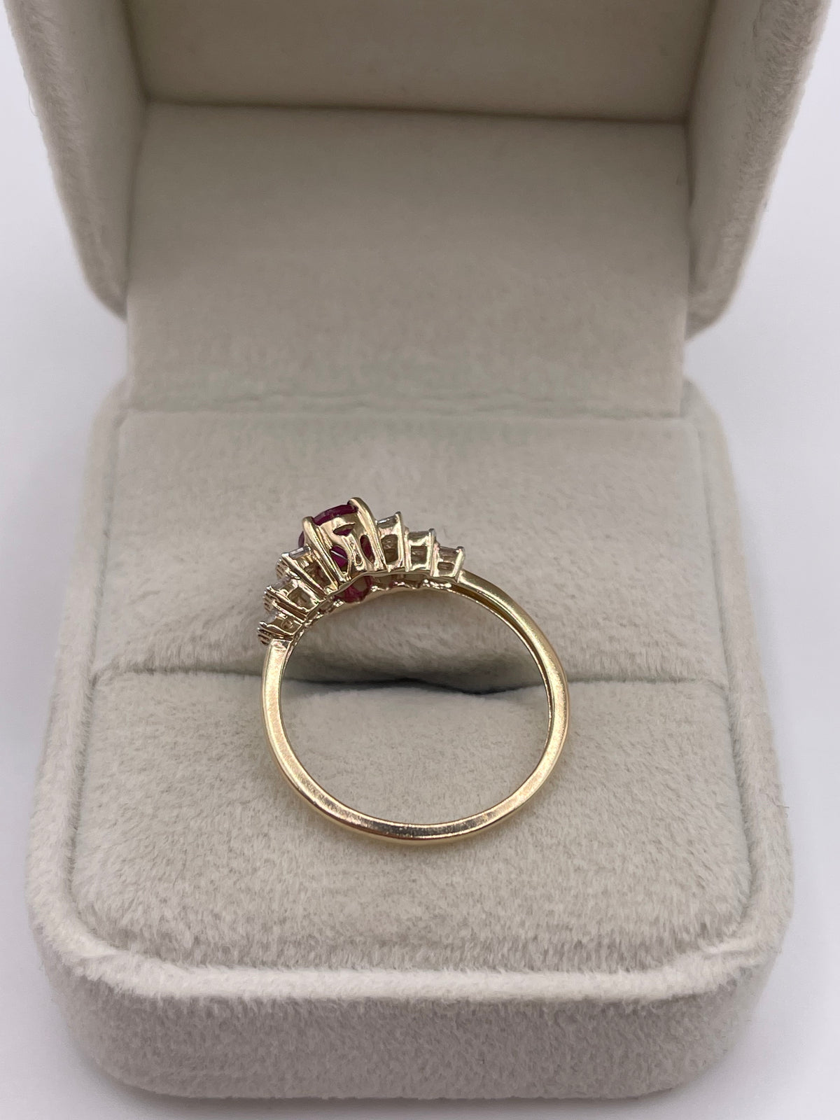 9ct gold ruby and diamond ring
