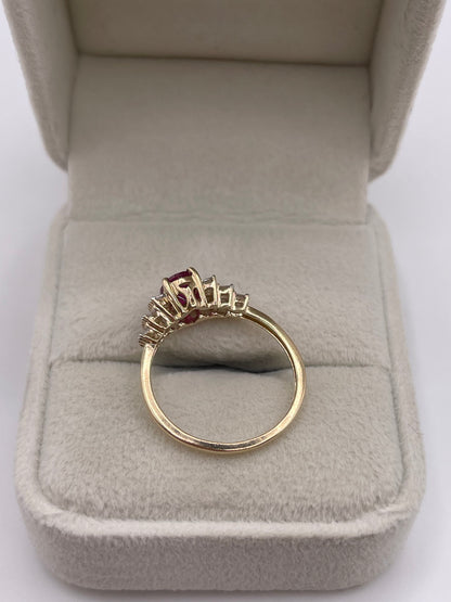 9ct gold ruby and diamond ring