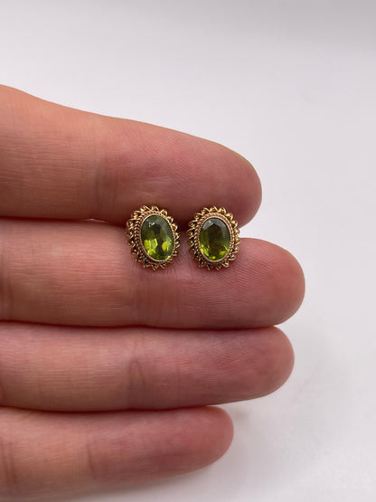 9ct gold peridot earrings