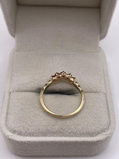 9ct gold tourmaline wishbone ring