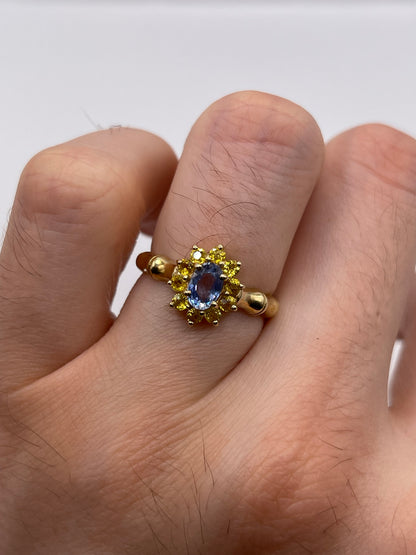 9ct gold sapphire cluster ring