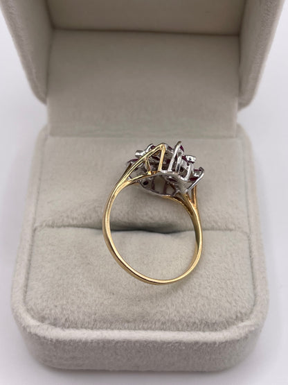 9ct gold ruby and diamond ring