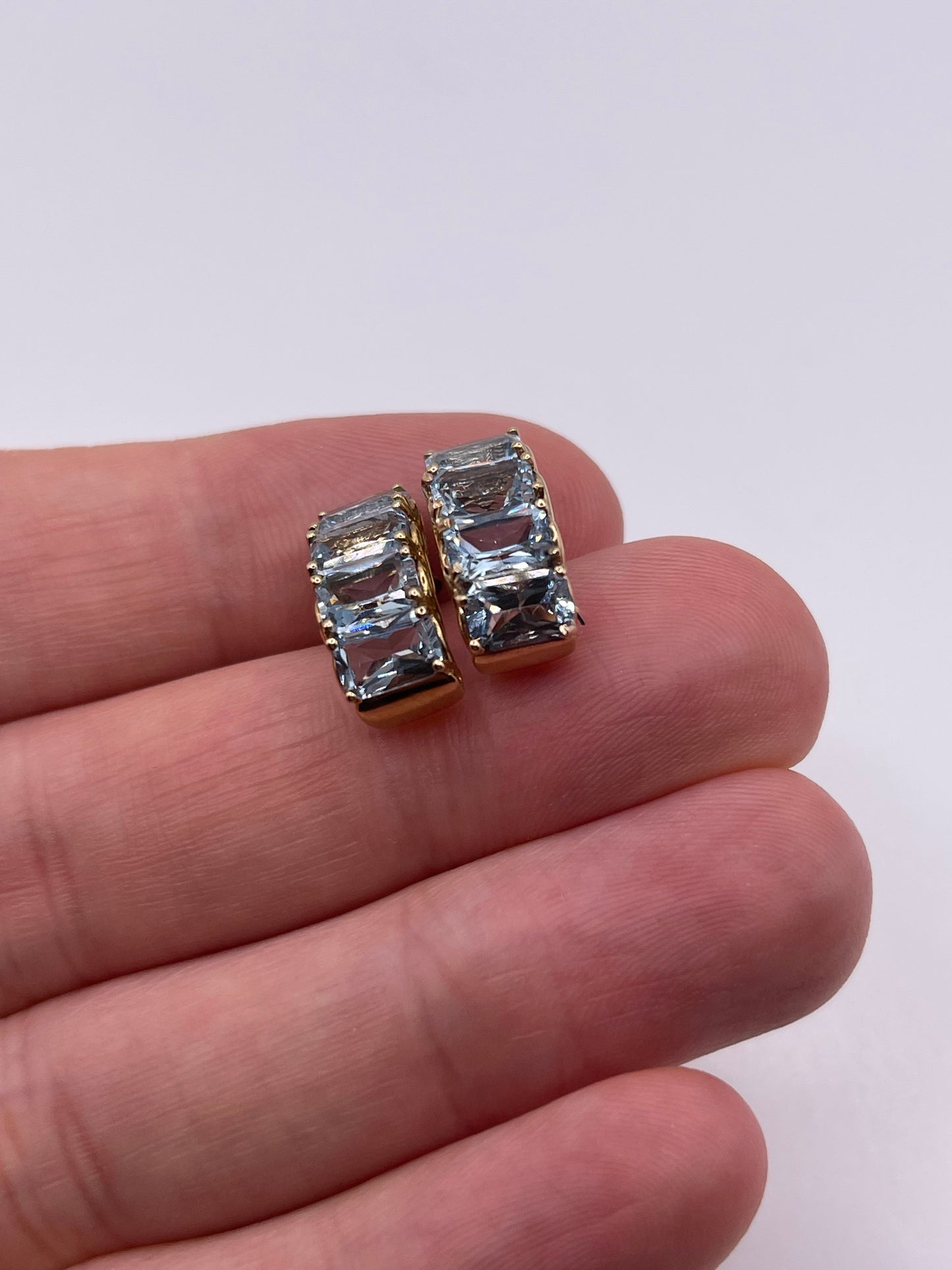 9ct gold blue topaz earrings