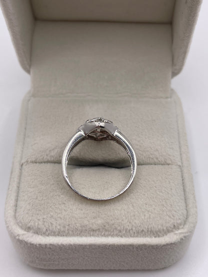 9ct white gold diamond cluster ring