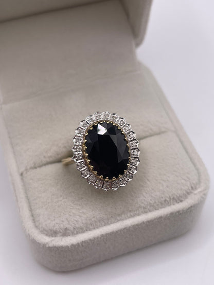 9ct gold sapphire and diamond ring