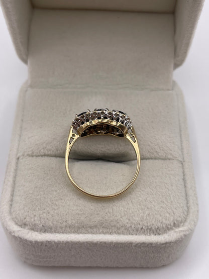 9ct gold sapphire and diamond ring