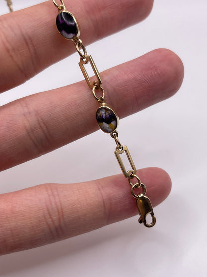 9ct gold blue John bracelet