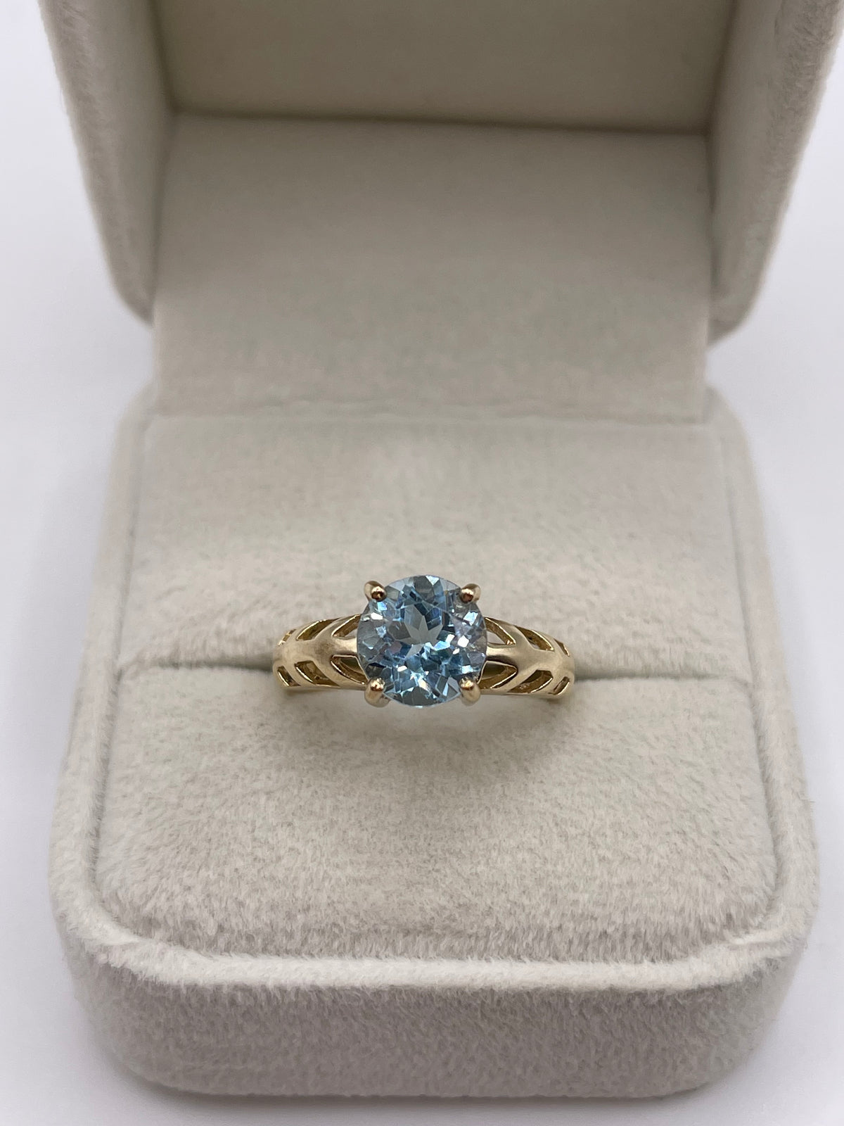 9ct gold blue topaz ring