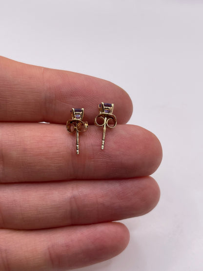 9ct gold tanzanite earrings